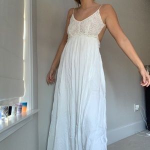 White open back flowy maxi dress